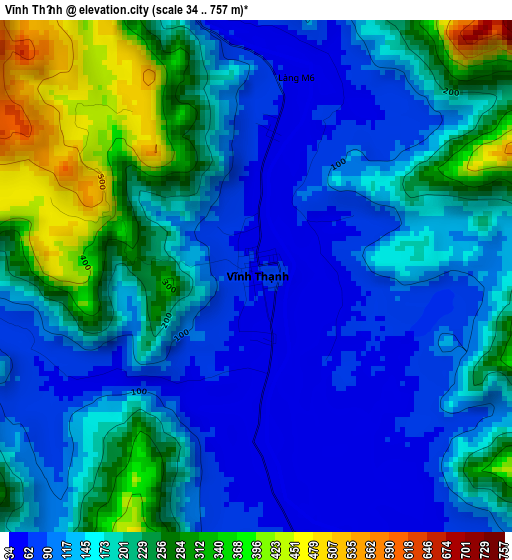 Vĩnh Thạnh elevation map