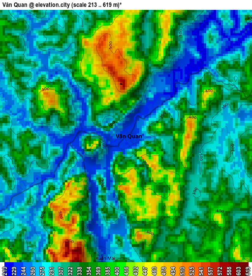 Văn Quan elevation map