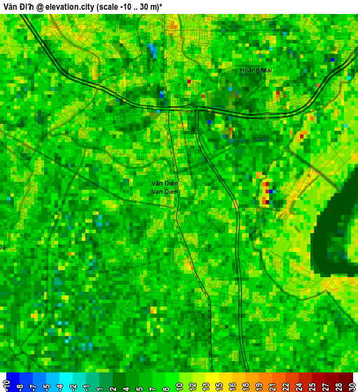 Văn Điển elevation map