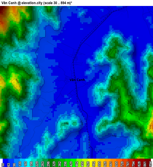 Vân Canh elevation map