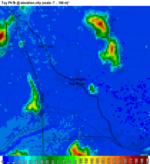 Tuy Phước elevation map
