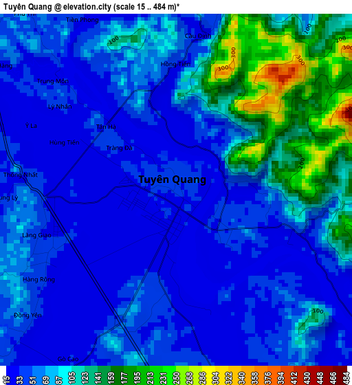 Tuyên Quang elevation map