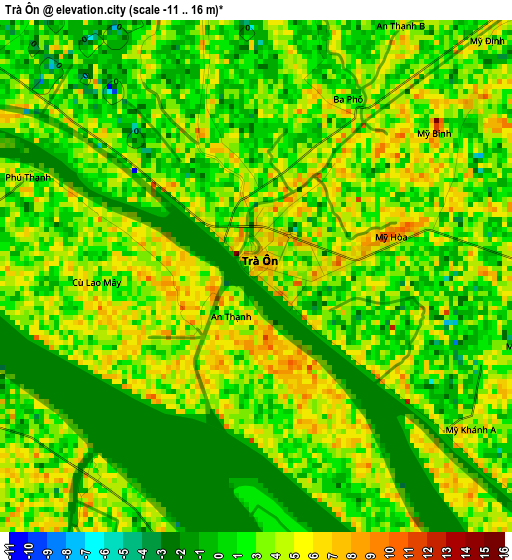 Trà Ôn elevation map