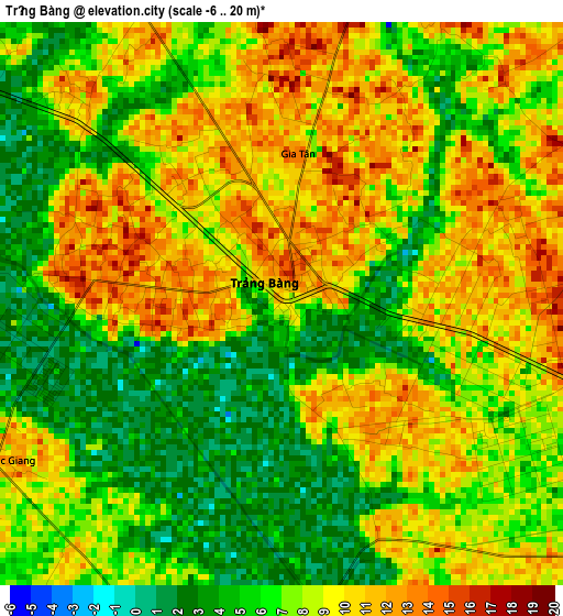 Trảng Bàng elevation map