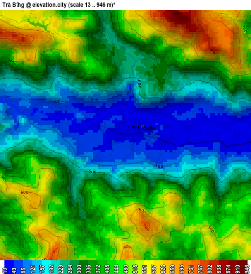 Trà Bồng elevation map