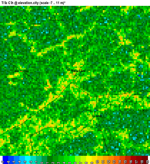 Tiểu Cần elevation map