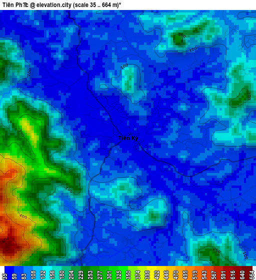 Tiên Phước elevation map