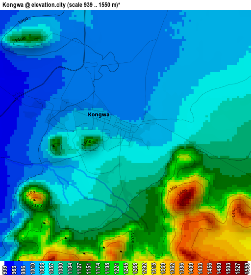 Kongwa elevation map