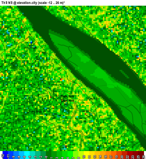 Thốt Nốt elevation map