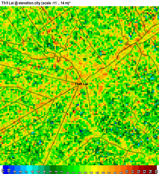 Thới Lai elevation map