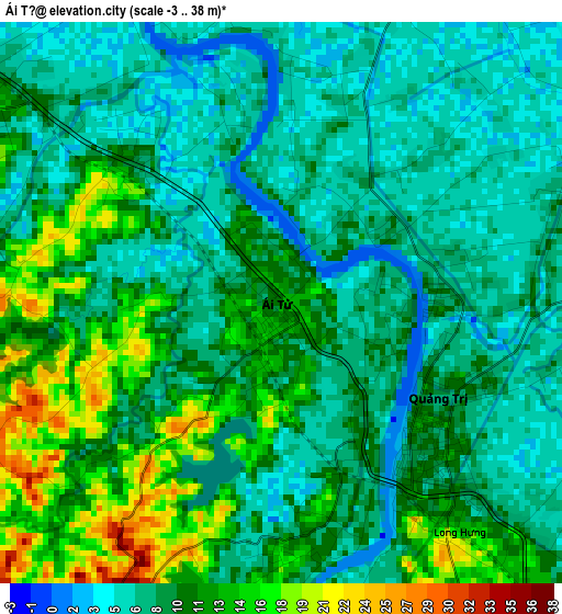 Ái Tử elevation map