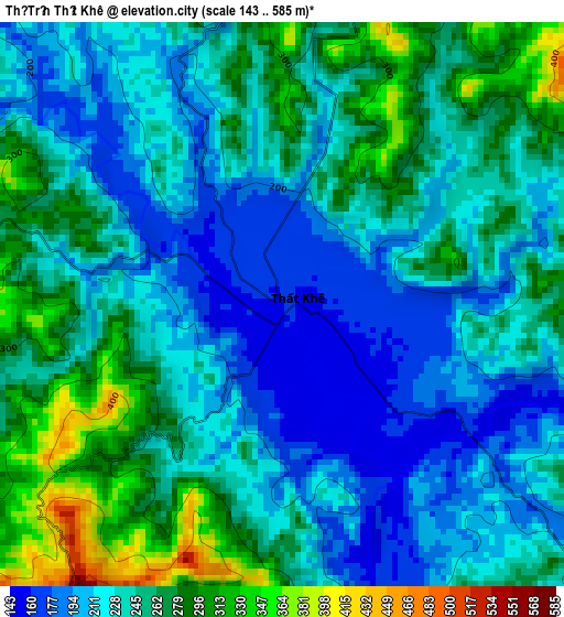Thị Trấn Thất Khê elevation map