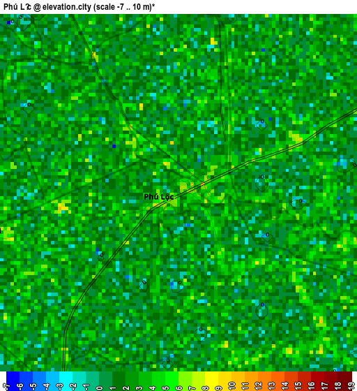 Phú Lộc elevation map