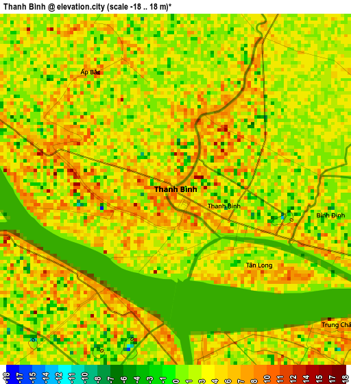 Thanh Bình elevation map