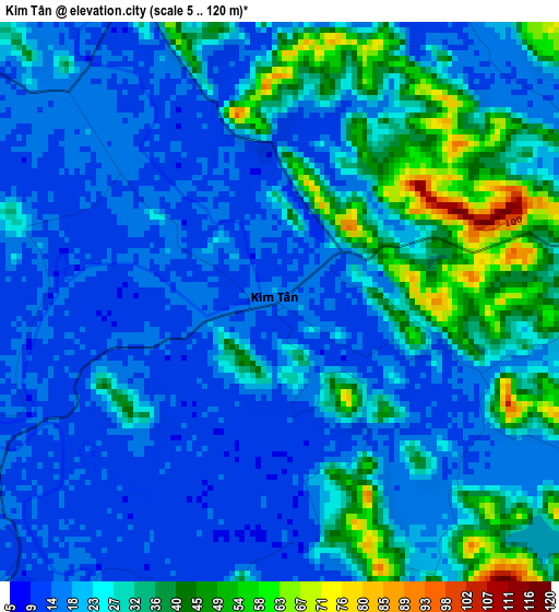 Kim Tân elevation map