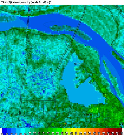 Tây Hồ elevation map