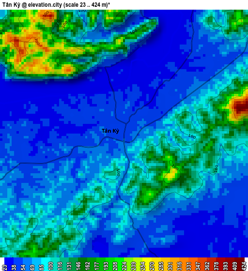 Tân Kỳ elevation map