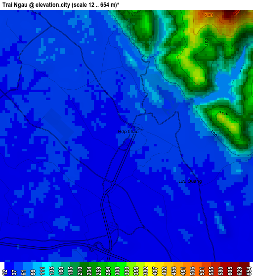 Trai Ngau elevation map