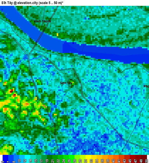 Sơn Tây elevation map