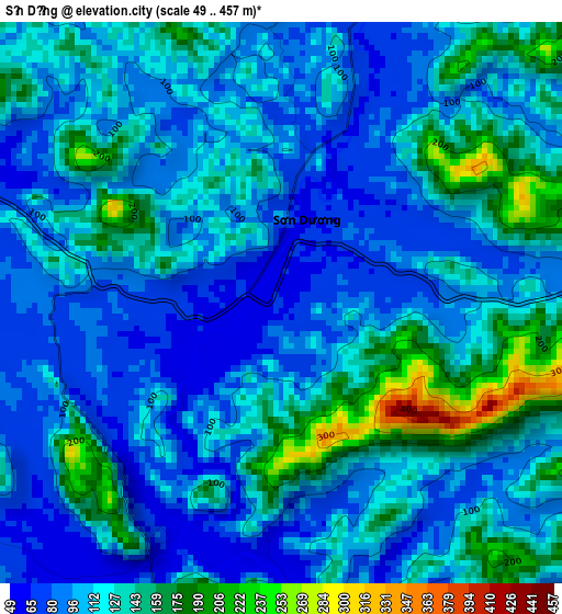 Sơn Dương elevation map
