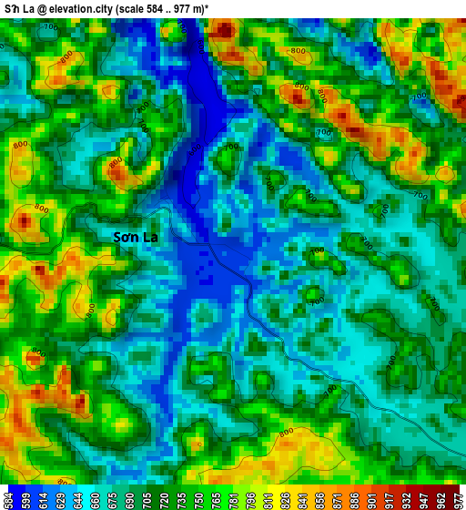 Sơn La elevation map