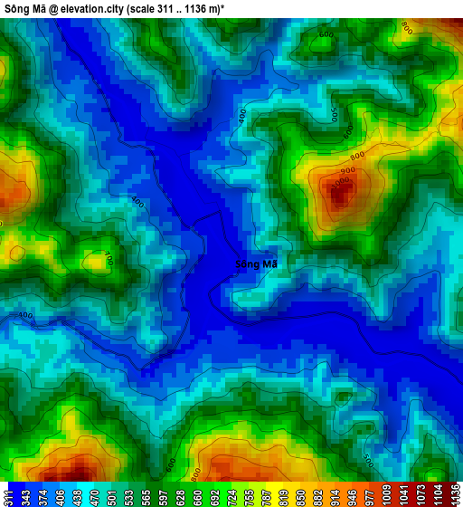 Sông Mã elevation map