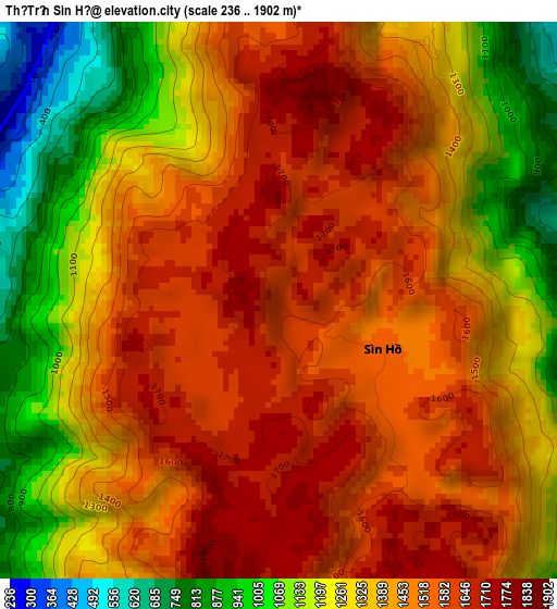 Thị Trấn Sìn Hồ elevation map