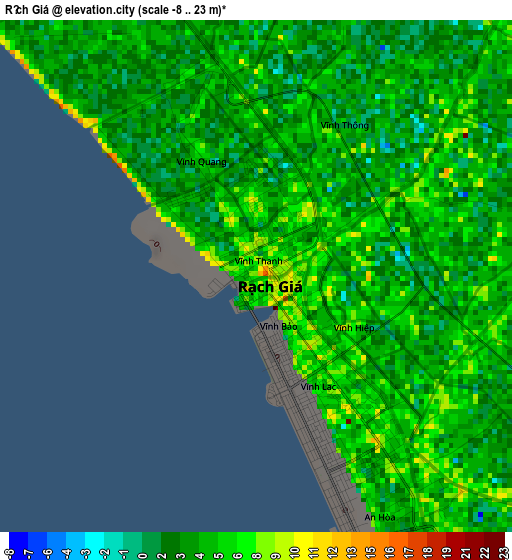 Rạch Giá elevation map