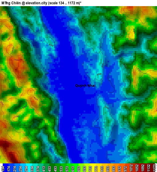 Mường Chiên elevation map