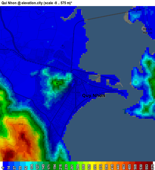 Qui Nhon elevation map