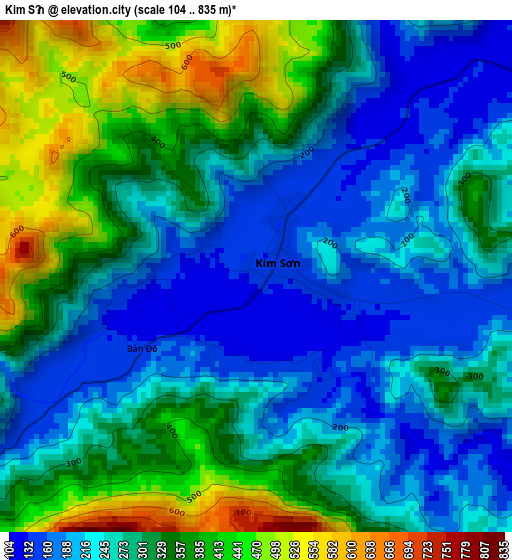 Kim Sơn elevation map