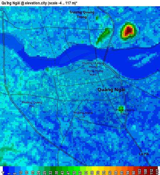 Quảng Ngãi elevation map
