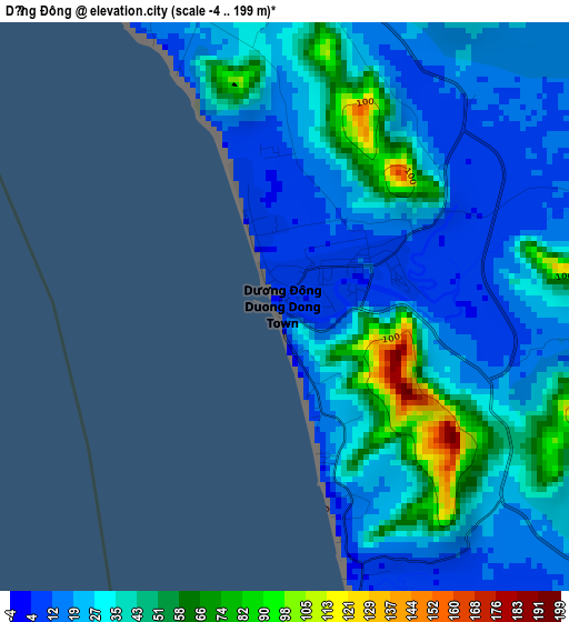 Dương Đông elevation map