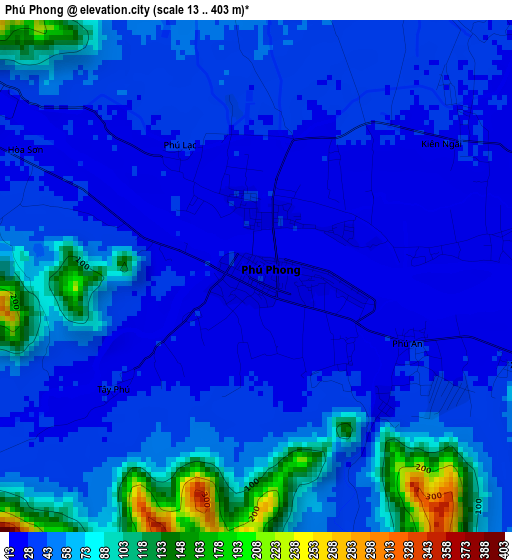 Phú Phong elevation map