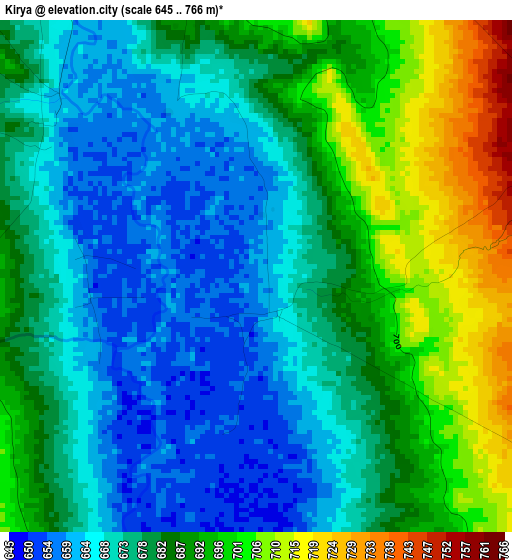 Kirya elevation map