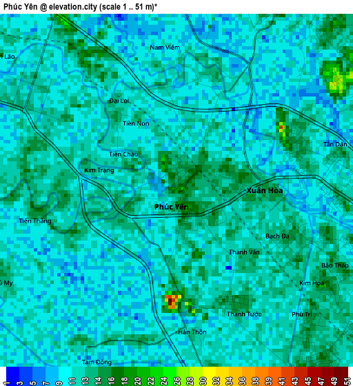 Phúc Yên elevation map