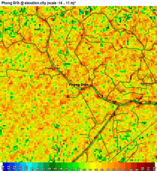 Phong Điền elevation map