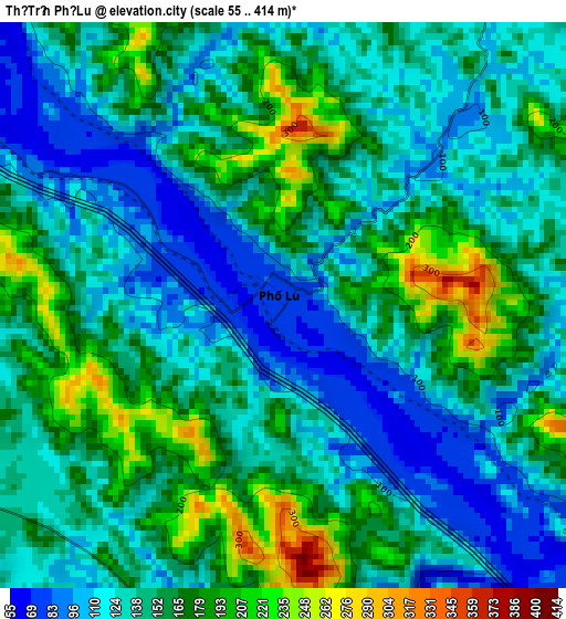 Thị Trấn Phố Lu elevation map