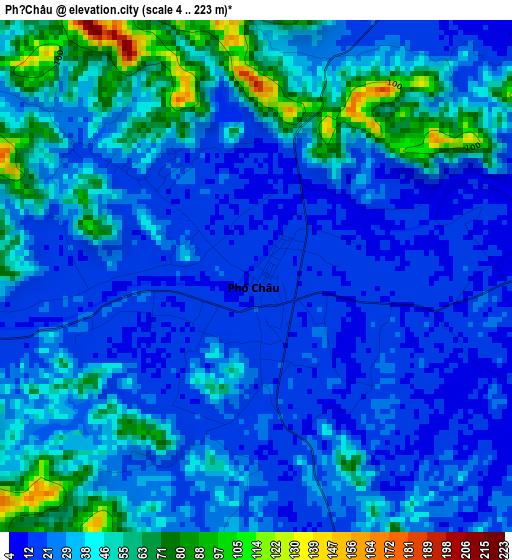 Phố Châu elevation map