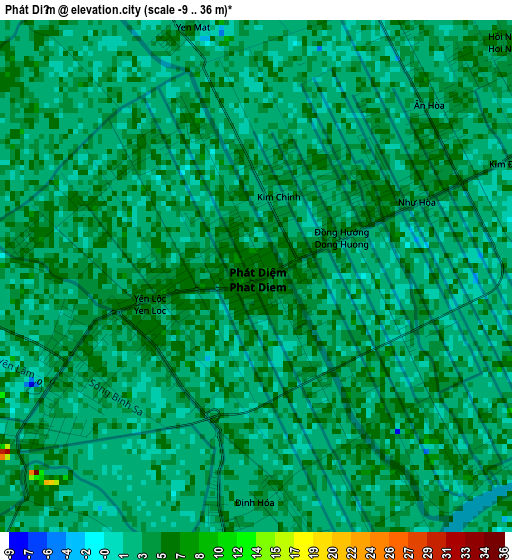 Phát Diệm elevation map