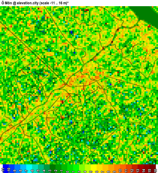 Ô Môn elevation map