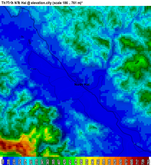 Thị Trấn Nước Hai elevation map