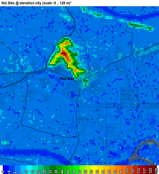 Núi Đèo elevation map