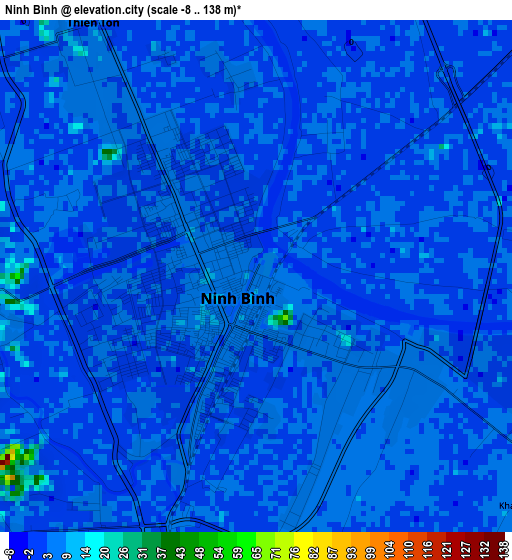 Ninh Bình elevation map