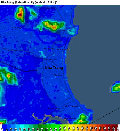 Nha Trang elevation map