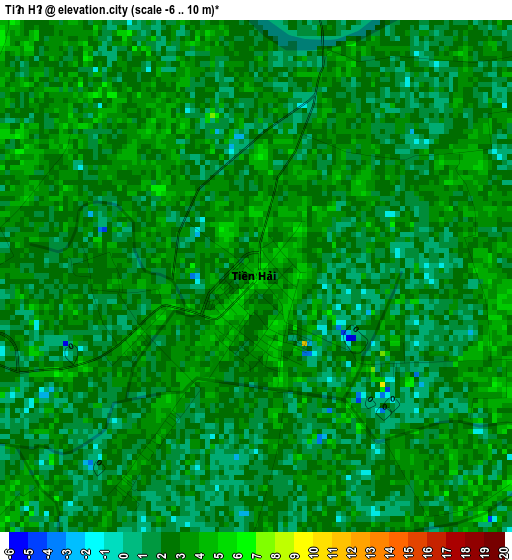 Tiền Hải elevation map