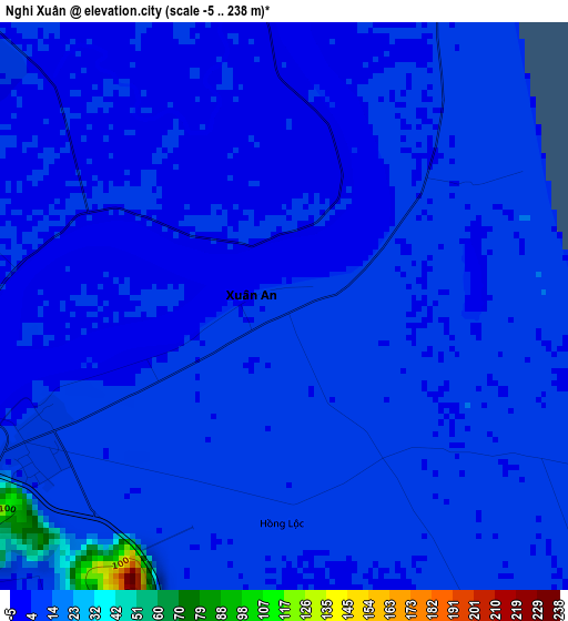 Nghi Xuân elevation map