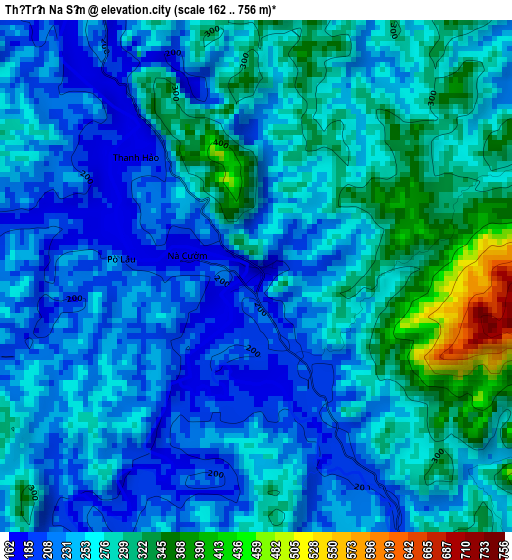 Thị Trấn Na Sầm elevation map