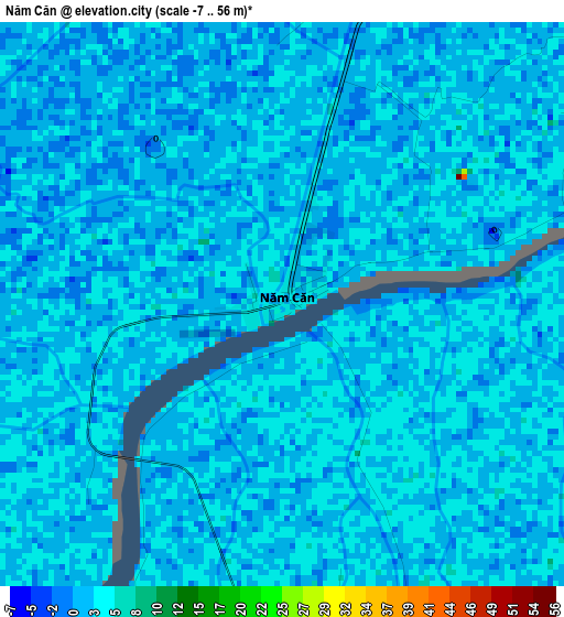 Năm Căn elevation map