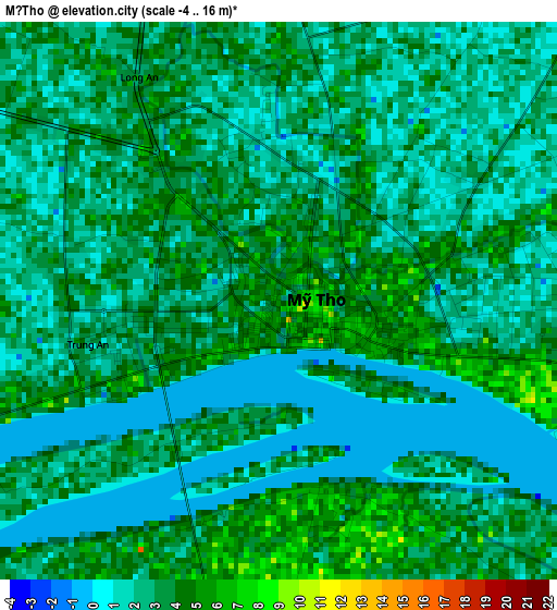 Mỹ Tho elevation map